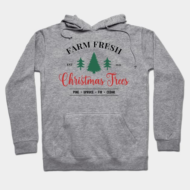 Farm Fresh Christmas tree Hoodie by MZeeDesigns